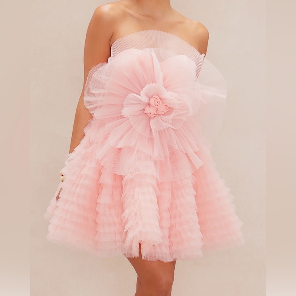 Pink Ruffled Tull Dress - Picture 5 of 5